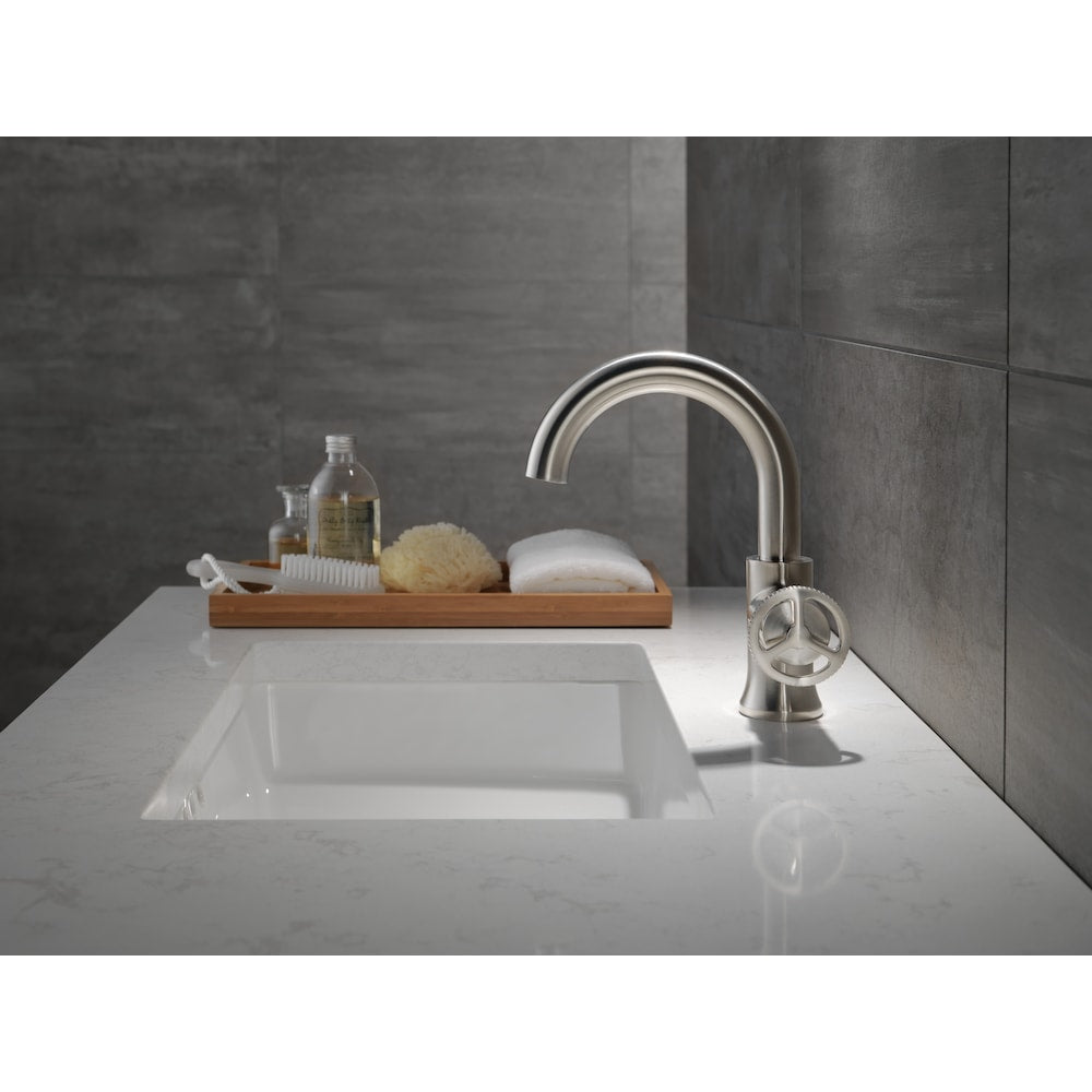 Trinsic Single Handle Single Hole WaterSense Bathroom Faucet Metal Pop-Up Assembly Stainless Steel