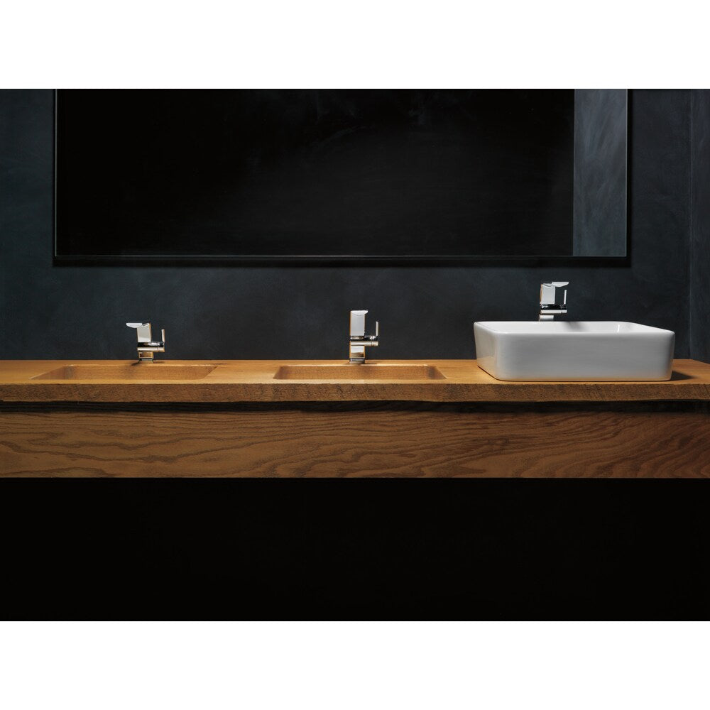 Robinet de lavabo de salle de bain pivotant à poignée unique et à levier unique à débit standard en métal avec poussoir escamotable en chrome