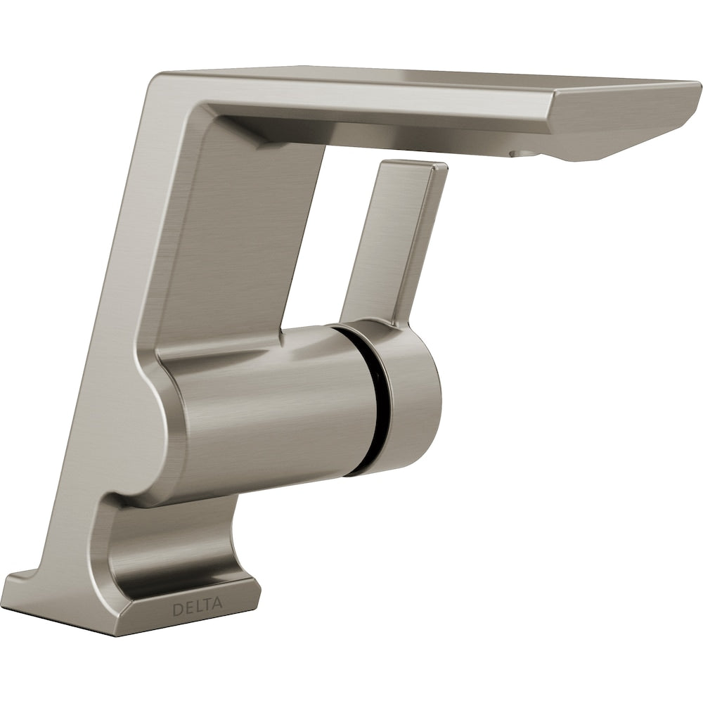 Pivotal Single Handle Single Hole Lever Bathroom Sink Faucet Metal Pop-Up in Stainless Steel