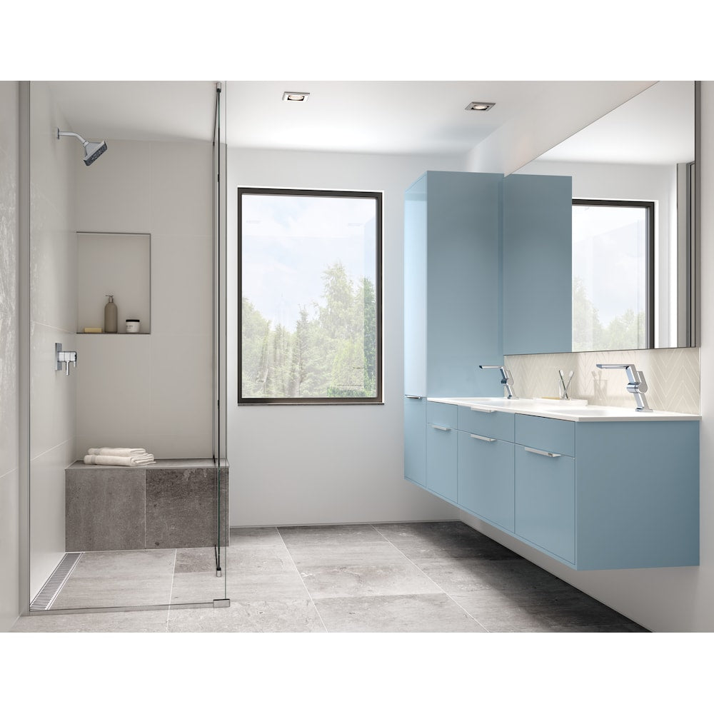 Robinet de lavabo de salle de bain pivotant à poignée unique et à trou unique, montage sur pont, débit standard, en chrome