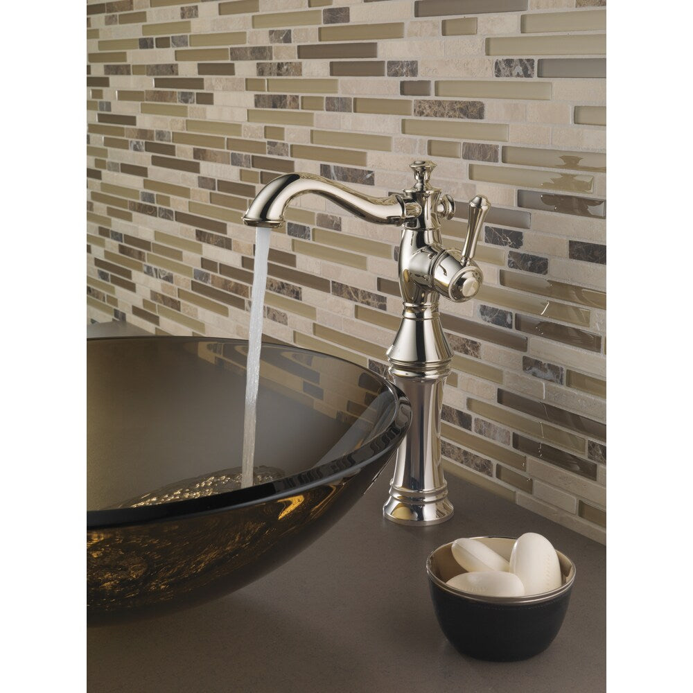 Cassidy Single Hole Single Handle Mid Arc Bathroom Sink Faucet Deck Mount in Polished Nickel