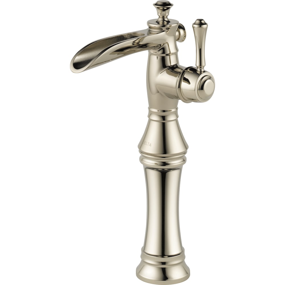 Cassidy Single Hole Single Handle Waterfall Channel Spout Bathroom Sink Faucet in Polished Nickel
