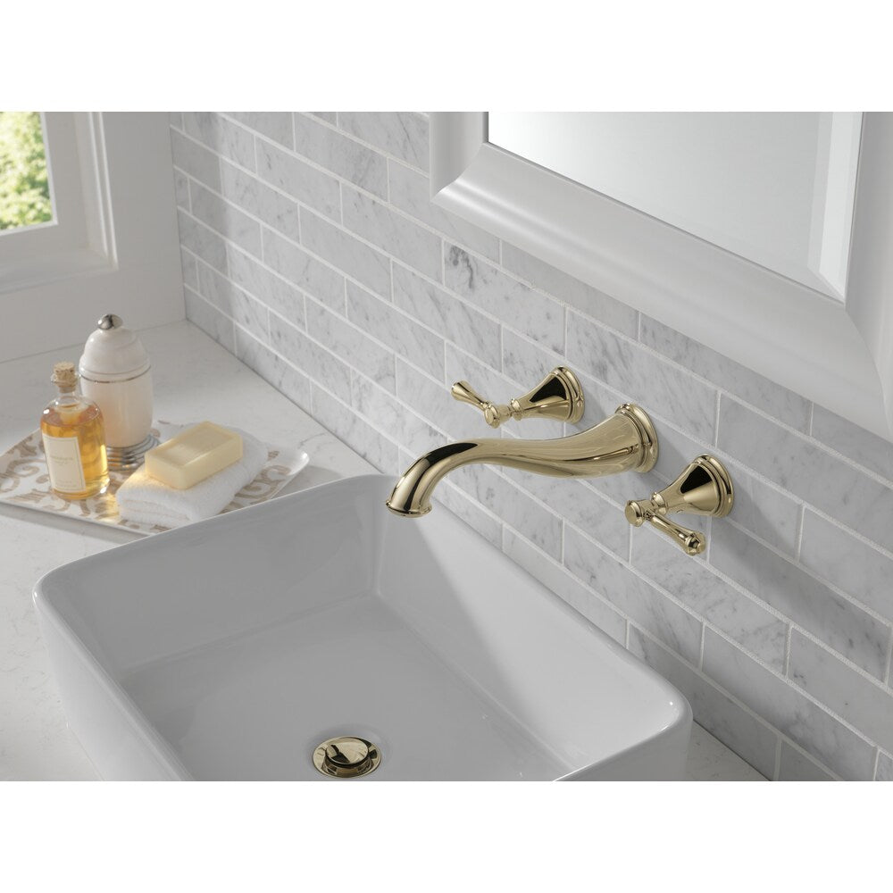 Cassidy Two Handle Wall Mount Bathroom Faucet in Polished Nickel (Valve Not Included)