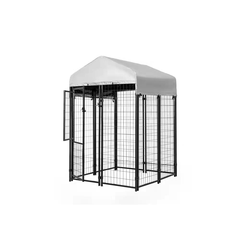 Kit de clôture pour chien en fil de fer soudé de 4 pi x 4 pi x 6 pi