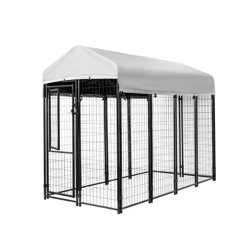 Kit de clôture pour chien en fil de fer soudé de 4 pi x 8 pi x 6 pi