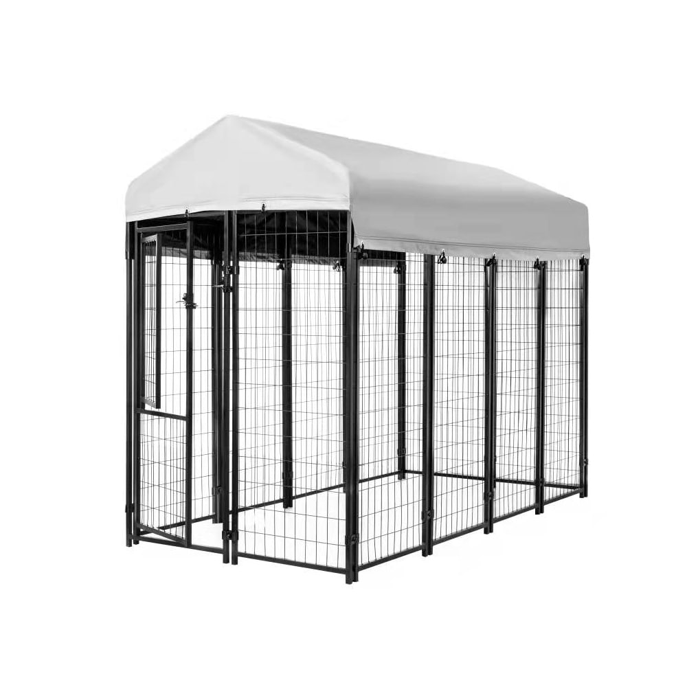 Kit de clôture pour chien en fil de fer soudé de 4 pi x 8 pi x 6 pi