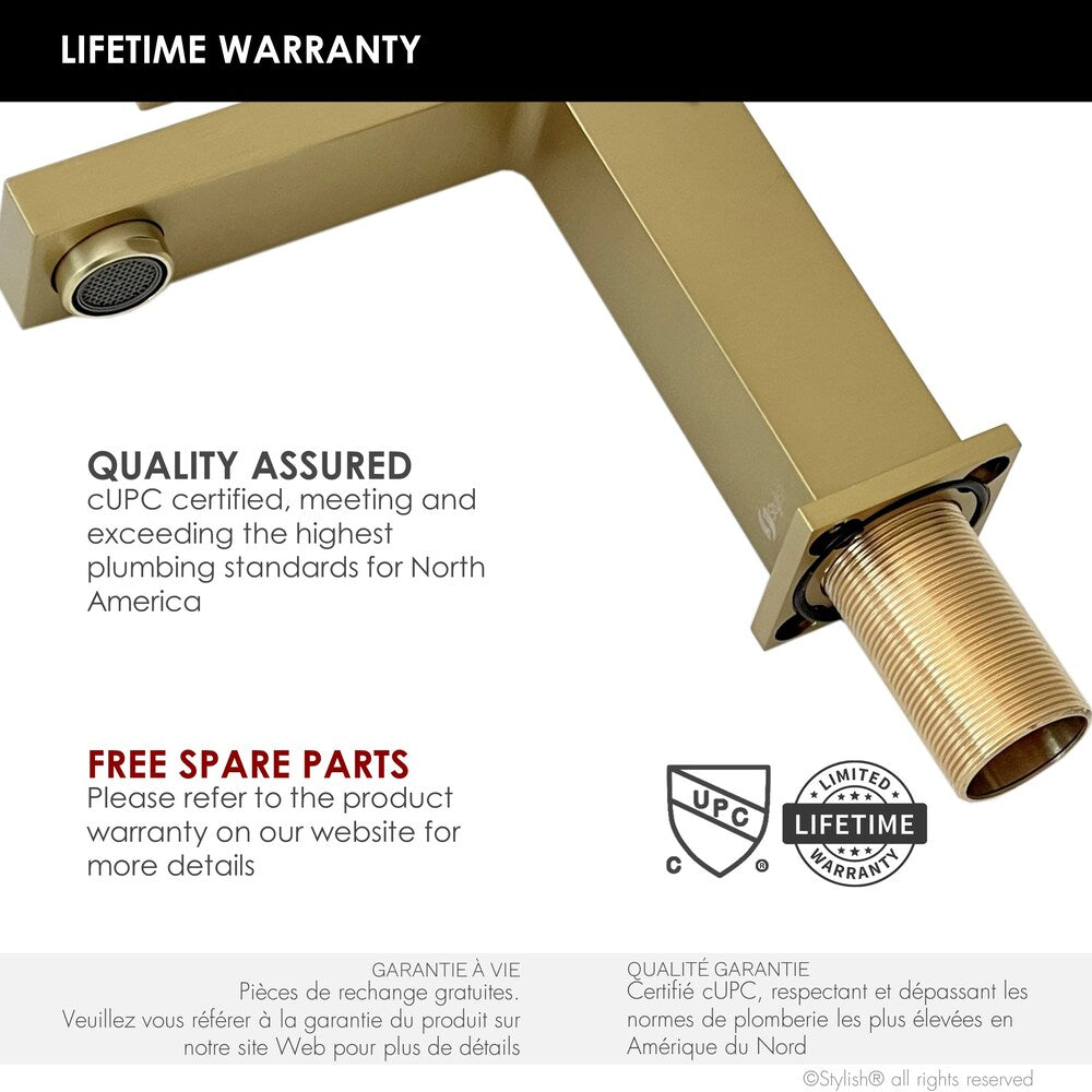 Ava Single Handle Bathroom Faucet in Gold