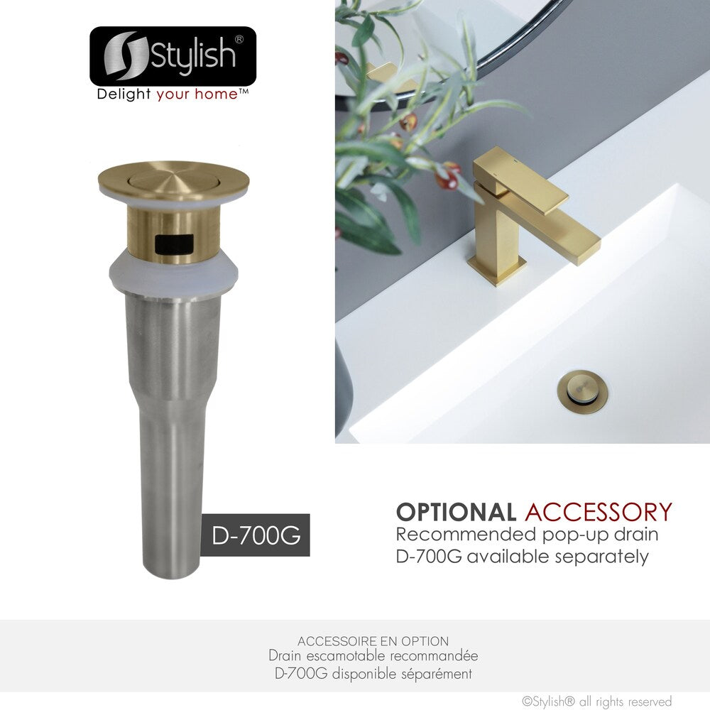 Ava Single Handle Bathroom Faucet in Gold