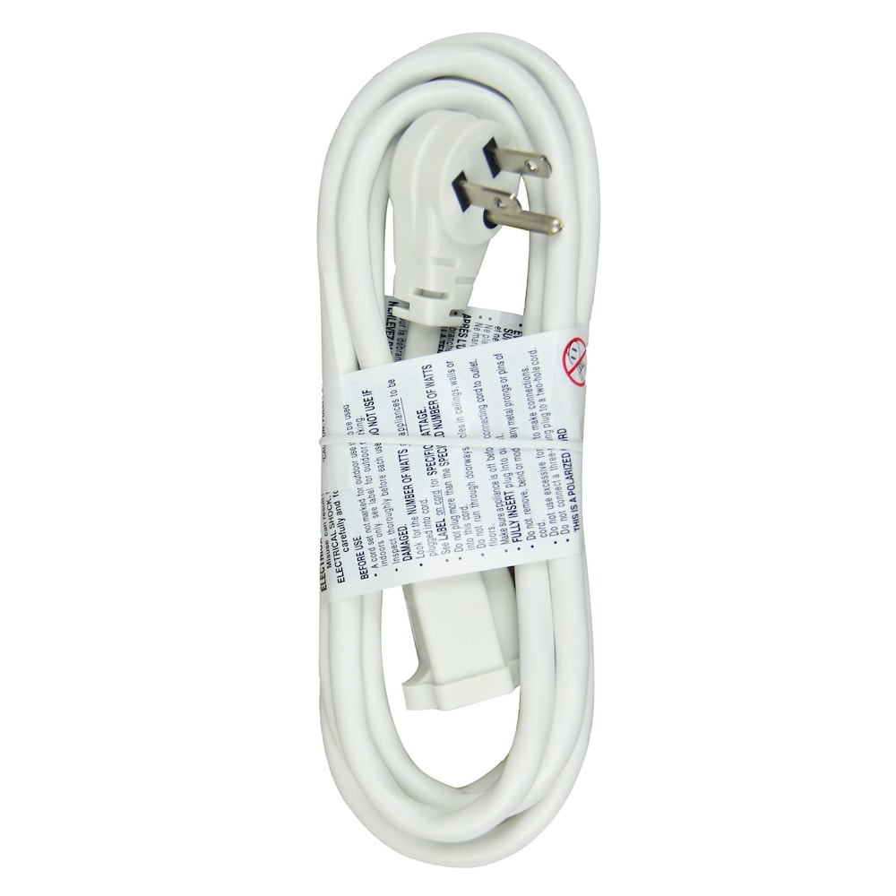 6 ft. 16 Gauge 13 Amps White Indoor & Outdoor Light Duty Extension Cord