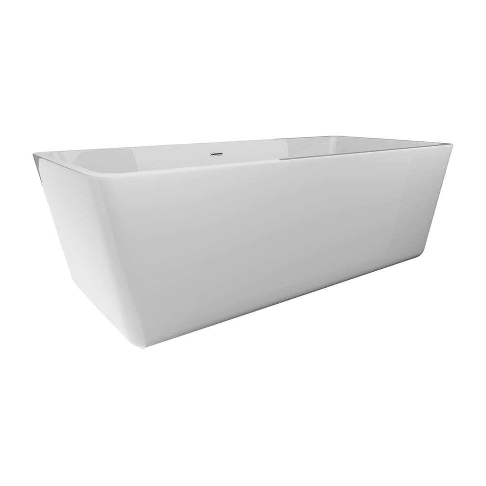 TUSCANY 59 inch x 28 inch Freestanding Rectangular Acrylic Bathtub with Centre Drain in White Finish