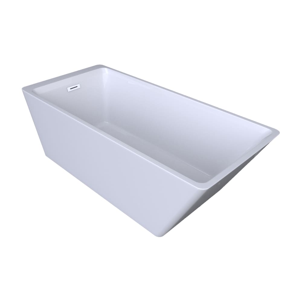 FORLI 67 inch x 29 inch Freestanding Rectangular Acrylic Tub with Off-Set Drain in White Finish