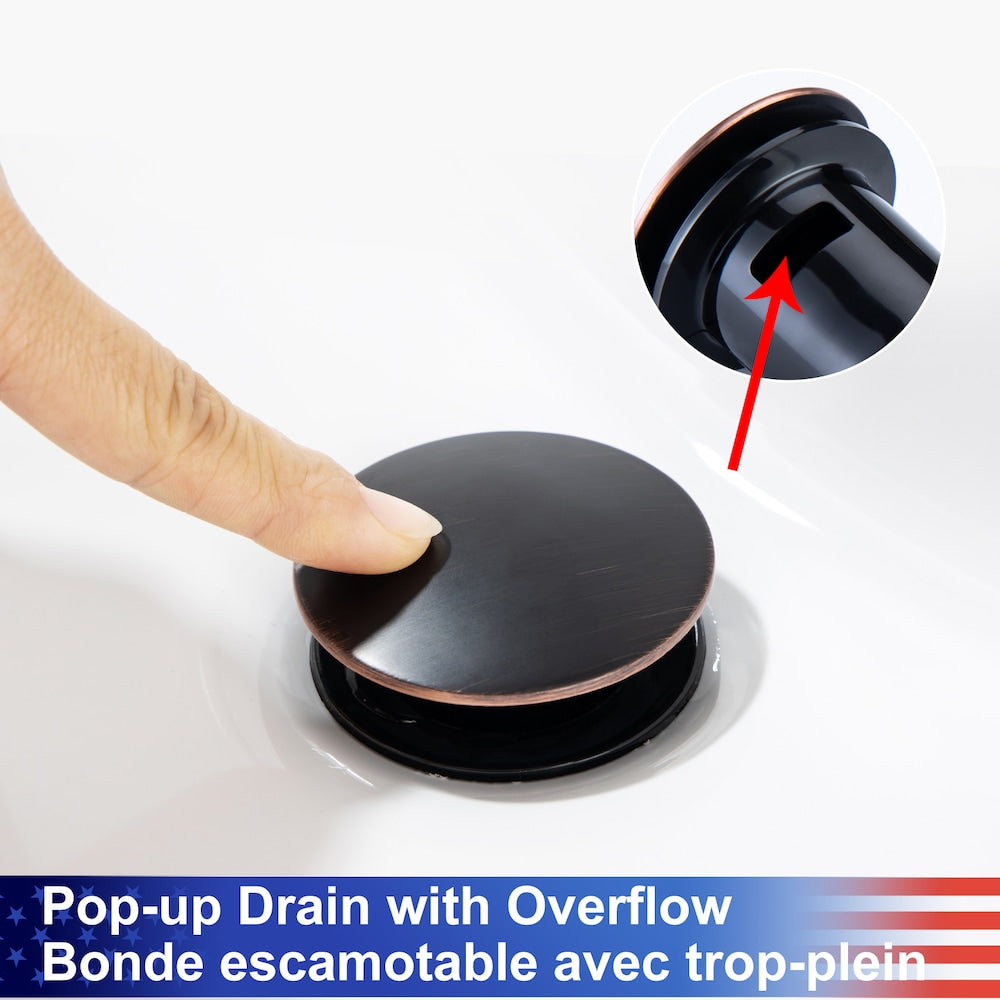 A2 Centerset Faucet 4-inch 2-Handle Bathroom Faucet with Drain Assembly in Oil Rubbed Bronze