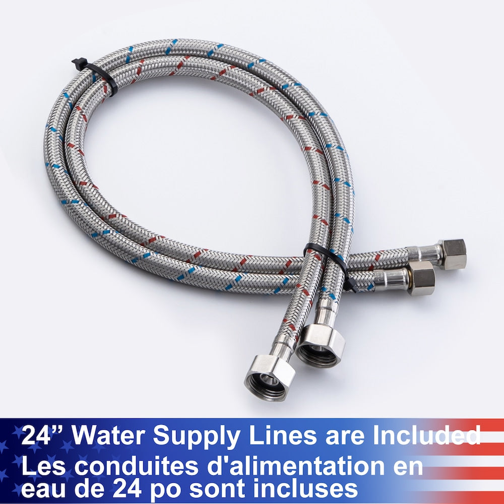 A7 Centerset Faucet 4-inch 2-Handle Bathroom Faucet with Drain Assembly in Brushed Nickel