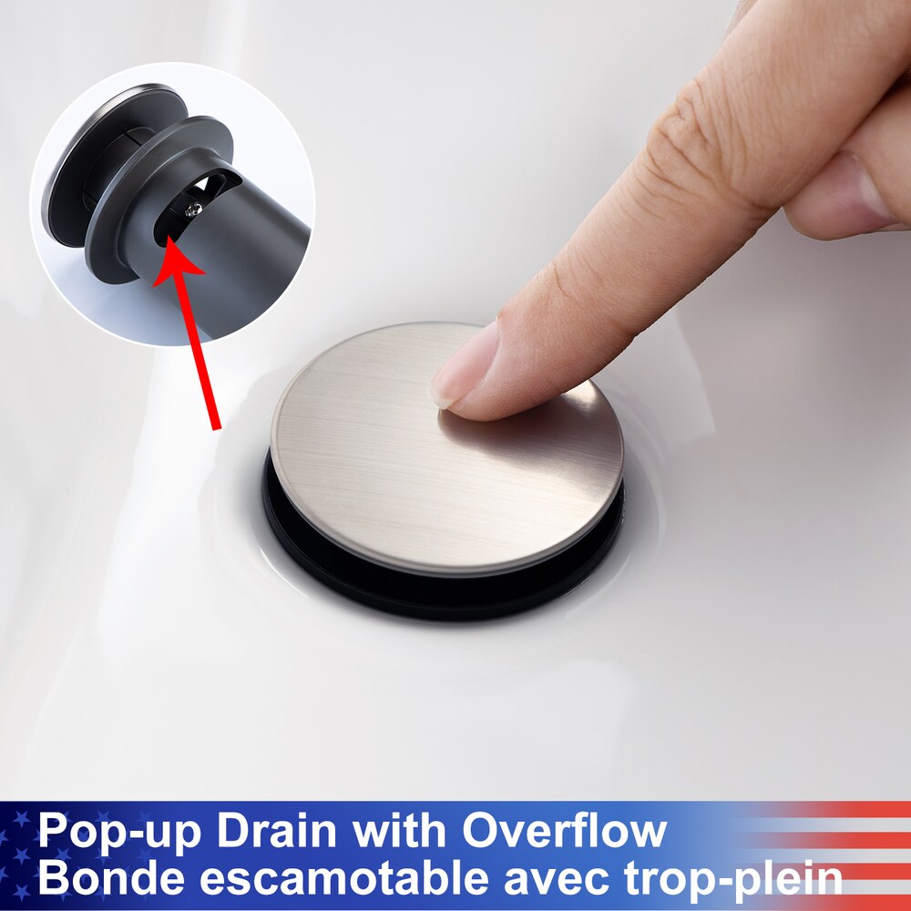 A7 Centerset Faucet 4-inch 2-Handle Bathroom Faucet with Drain Assembly in Brushed Nickel