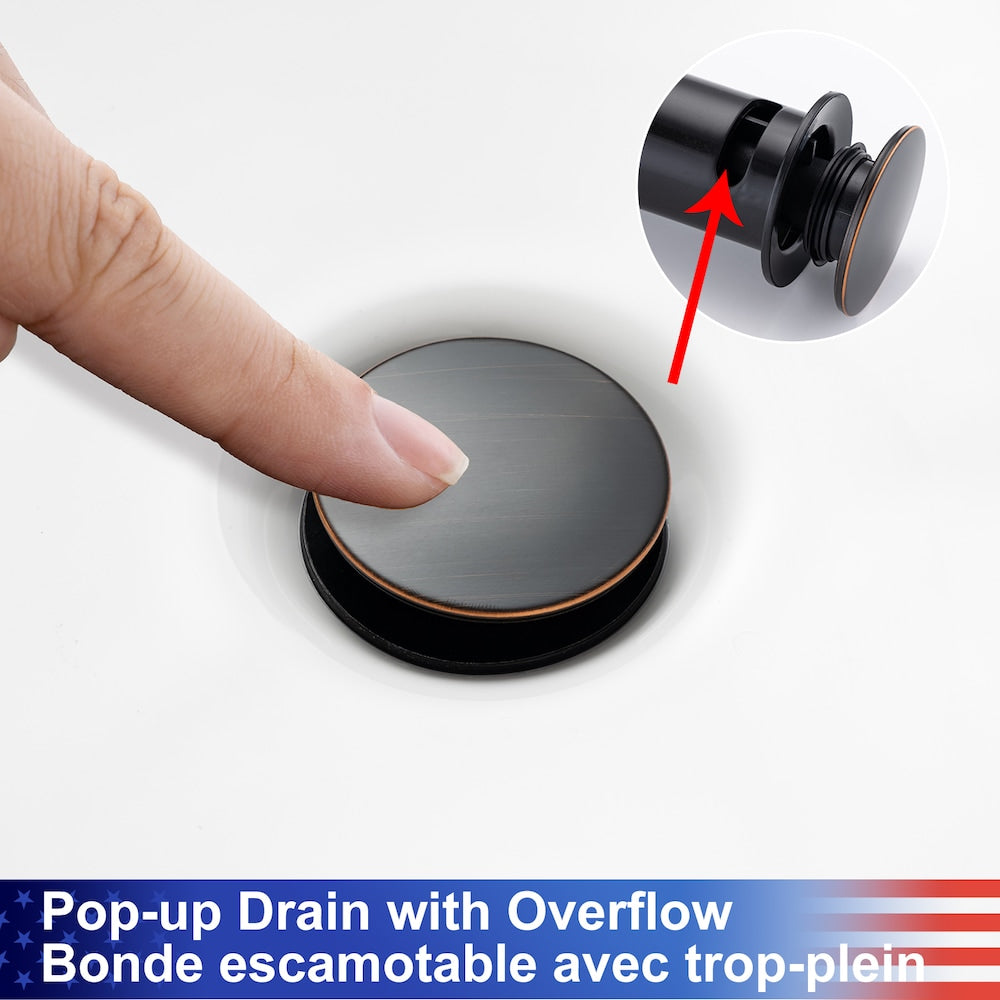 A8 Centerset Faucet 4-inch 2-Handle Bathroom Faucet with Drain Assembly in Oil Rubbed Bronze