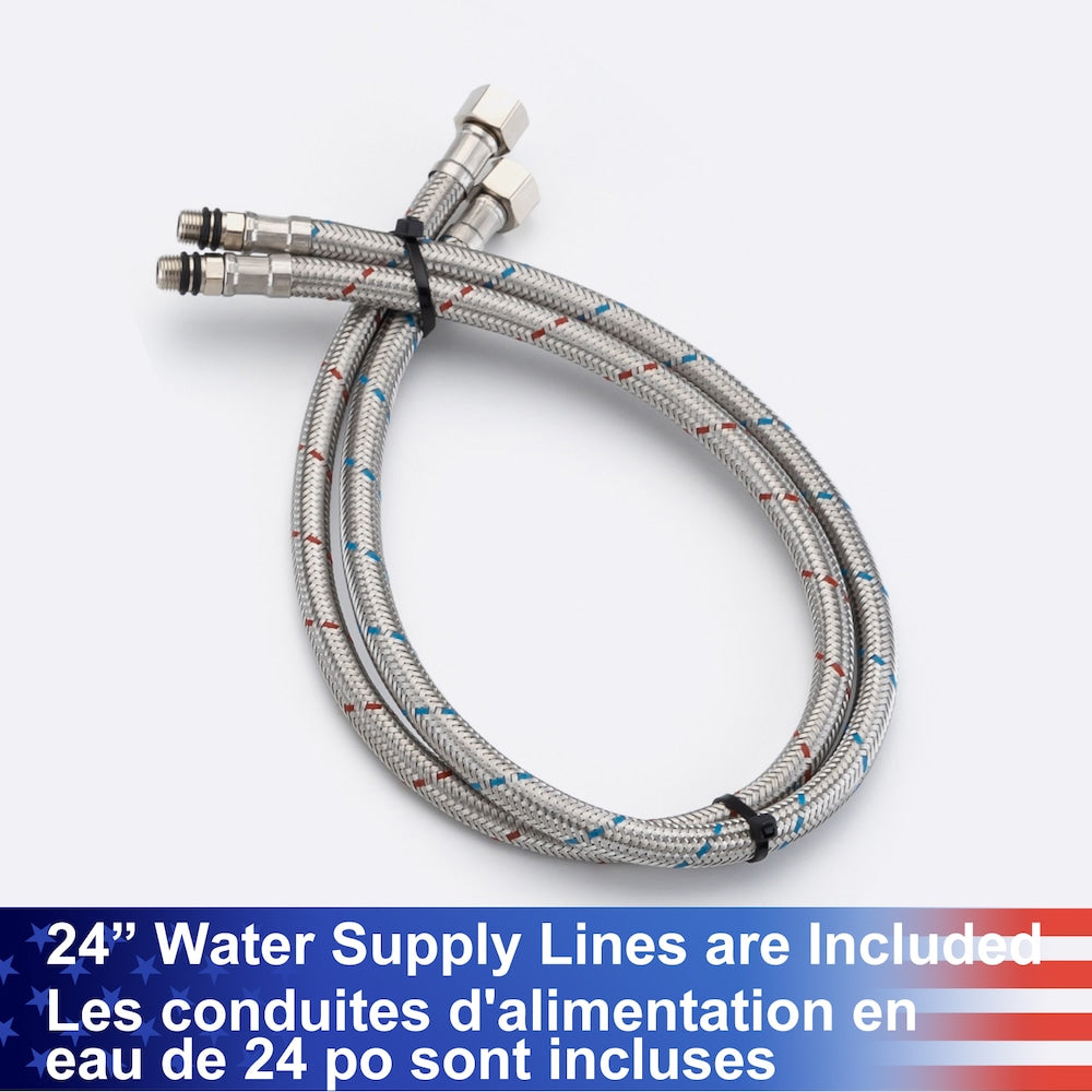 Robinet de salle de bain à 2 poignées de 8 pouces avec ensemble de vidange B2 Widespread Faucet en or brossé