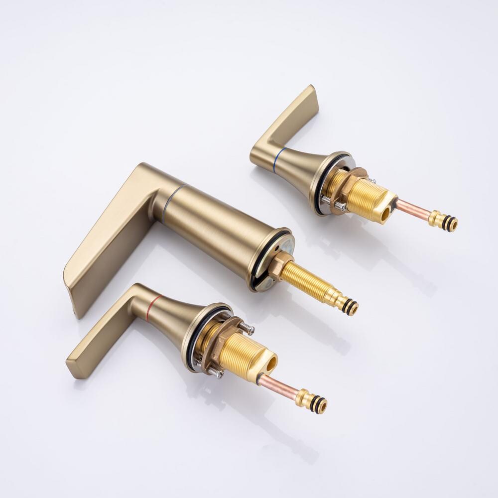 B5 Widespread Faucet 8-inch 2-Handle Bathroom Faucet with Drain Assembly in Brushed Gold