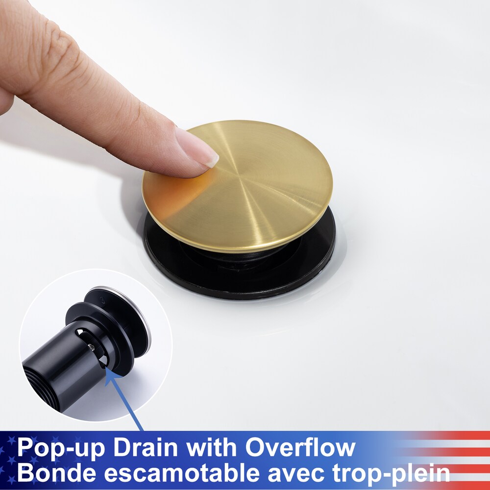 B5 Widespread Faucet 8-inch 2-Handle Bathroom Faucet with Drain Assembly in Brushed Gold