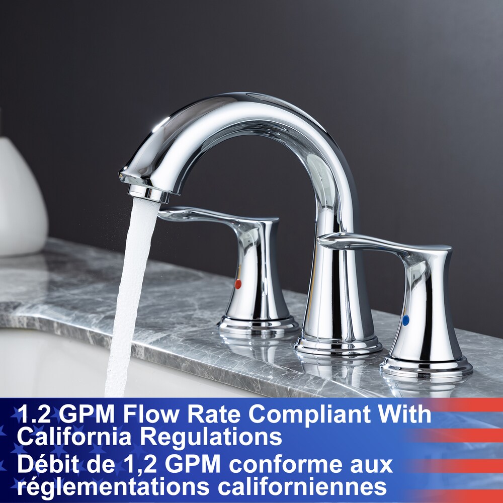 B7 Widespread Faucet 8-inch 2-Handle Bathroom Faucet with Drain Assembly in Chrome