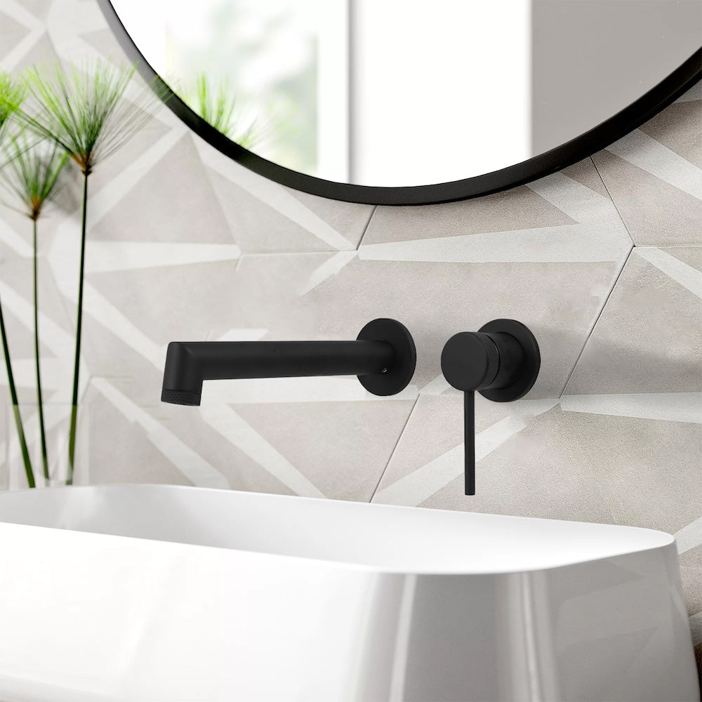 NOHO Single Handle Wall Mount Bathroom Faucet in Matte black
