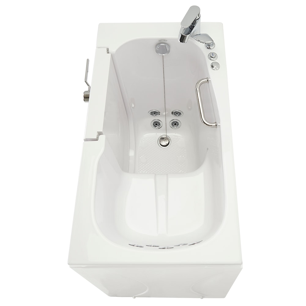 Baignoire balnéo mobile de 3 pi 9 po avec drain à gauche et robinet à remplissage rapide en blanc