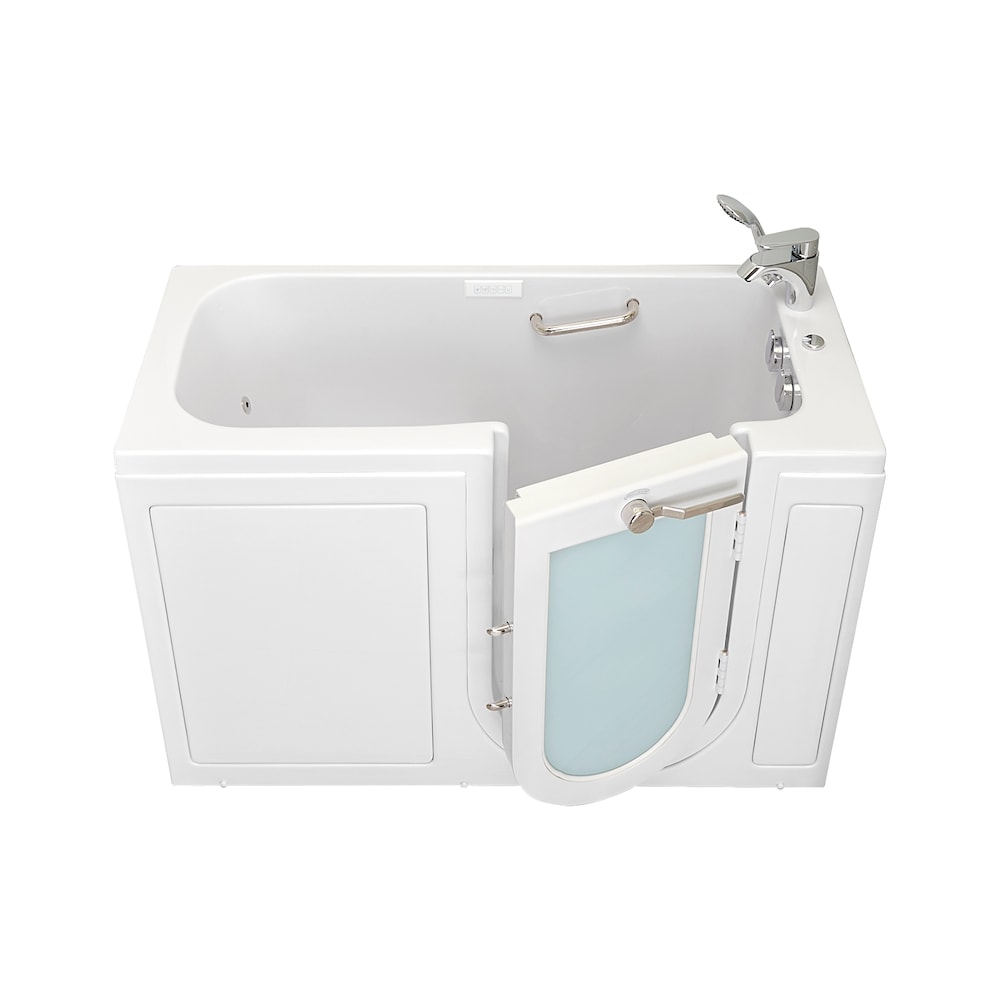 Lounger 5 ft. Right Dual Drain Whirlpool and Air Walk-in Bathtub in White with Fast Fill Faucet