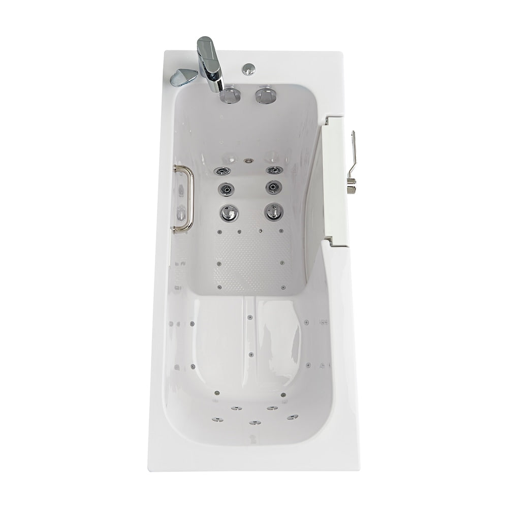 Lounger 5 ft. Right Dual Drain Whirlpool and Air Walk-in Bathtub in White with Fast Fill Faucet