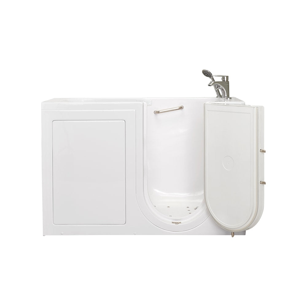 Lounger 5 ft. Right Dual Drain Whirlpool and Air Walk-in Bathtub in White with Fast Fill Faucet