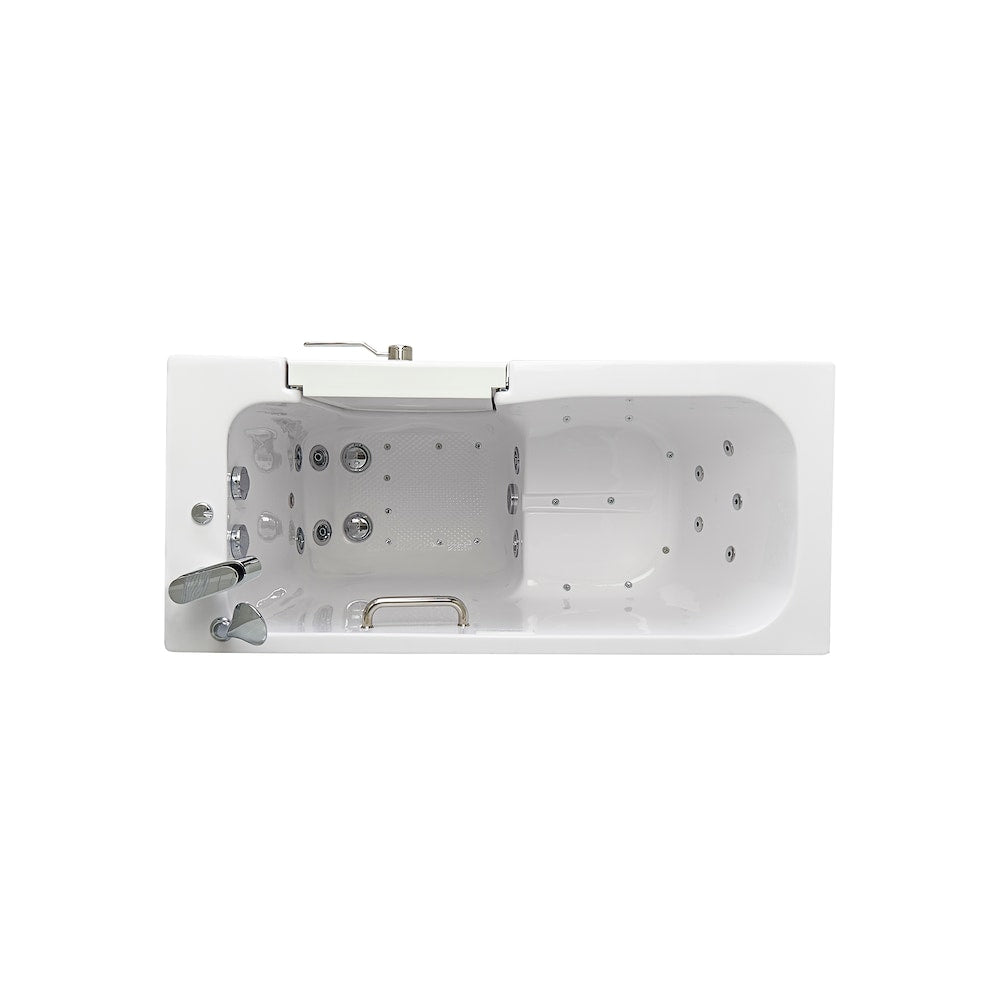 Lounger 5 ft. Right Dual Drain Whirlpool and Air Walk-in Bathtub in White with Fast Fill Faucet