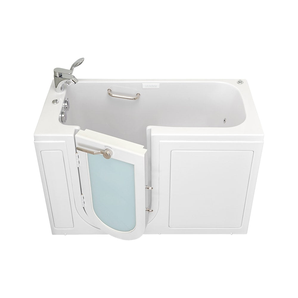 Baignoire balnéo à accès direct à double drain Lounger de 5 pi en blanc avec robinet à remplissage rapide