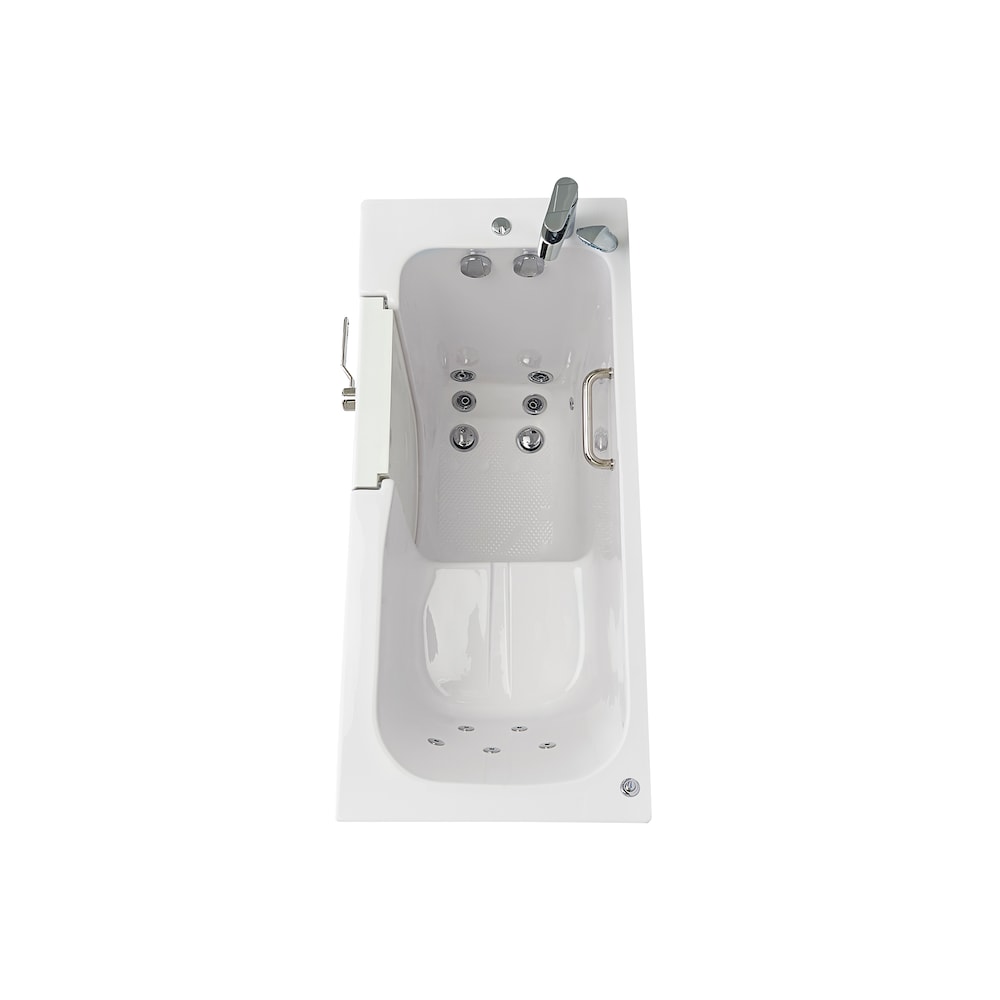 Baignoire balnéo à accès direct à double drain Lounger de 5 pi en blanc avec robinet à remplissage rapide