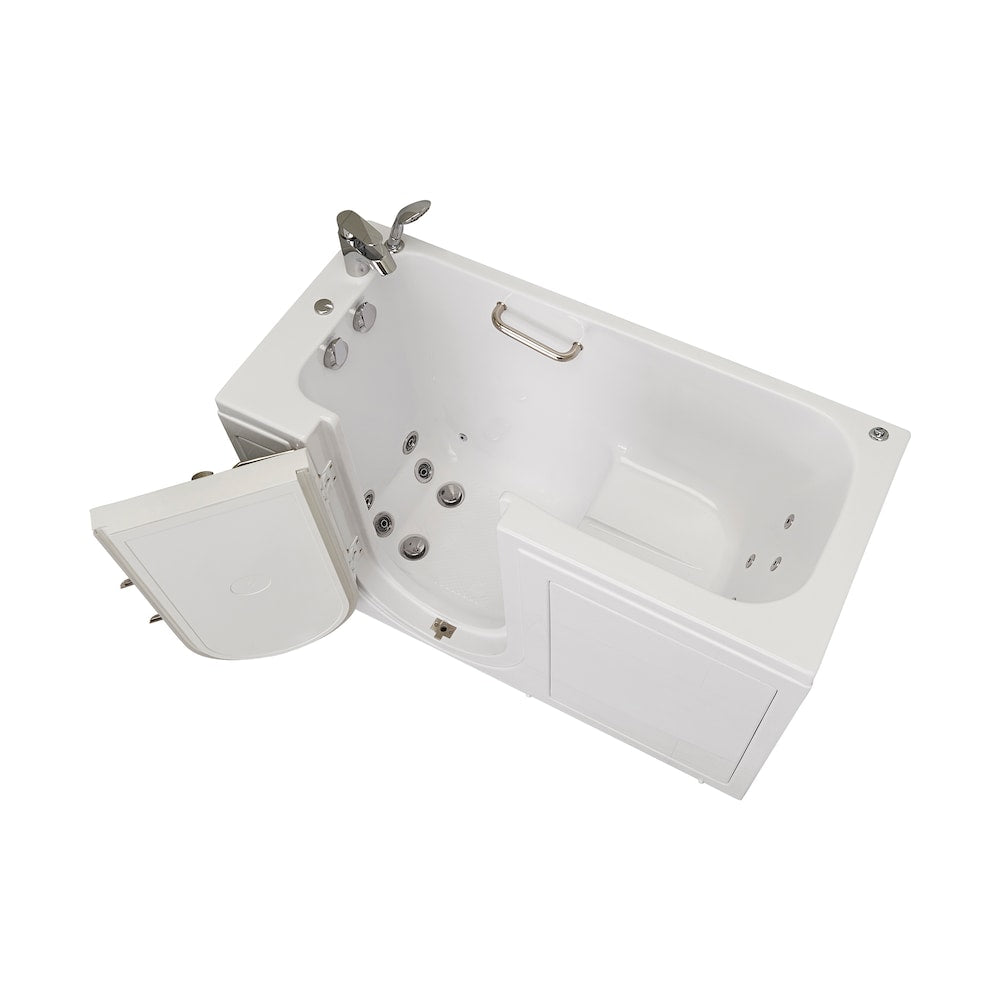 Baignoire balnéo à accès direct à double drain Lounger de 5 pi en blanc avec robinet à remplissage rapide