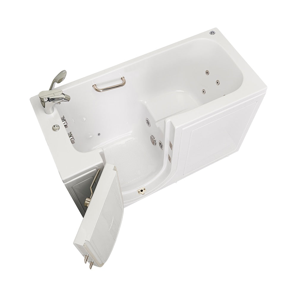 Baignoire balnéo à accès direct à double drain Lounger de 5 pi en blanc avec robinet à remplissage rapide