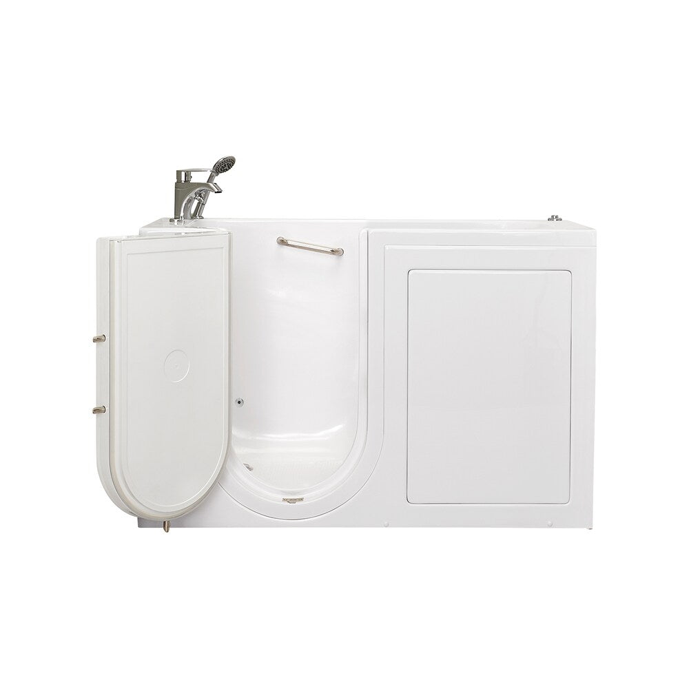 Baignoire balnéo à accès direct à double drain Lounger de 5 pi en blanc avec robinet à remplissage rapide