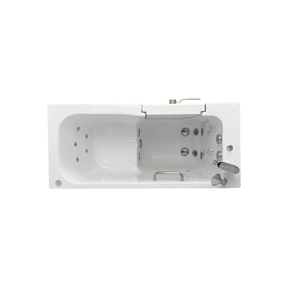 Baignoire balnéo à accès direct à double drain Lounger de 5 pi en blanc avec robinet à remplissage rapide