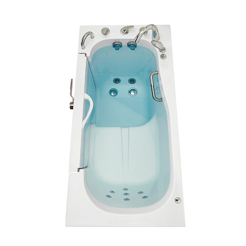 Baignoire balnéo à accès facile de 32 pi 4 po avec drain à gauche et robinet à remplissage rapide, blanche
