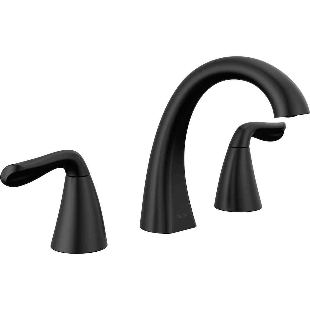 Robinet de lavabo de salle de bain à 2 poignées de 8 po Arvo en noir mat