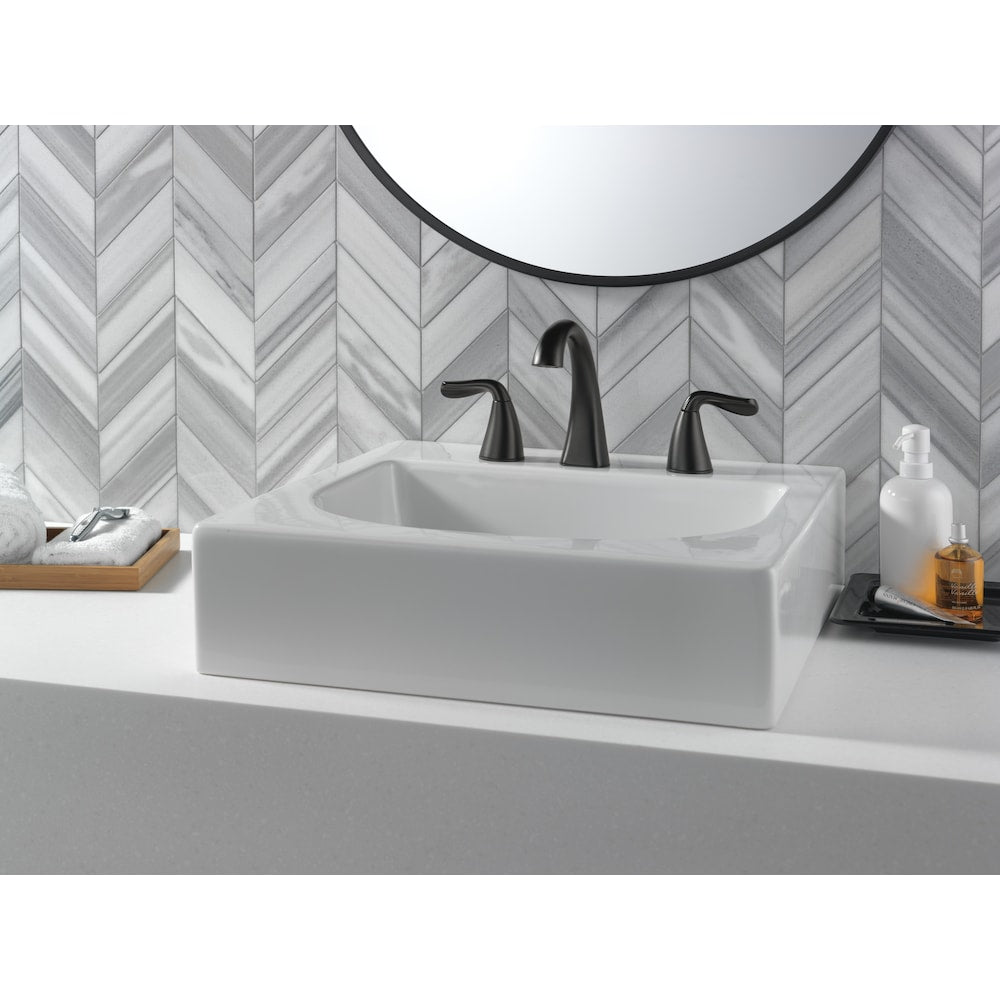 Robinet de lavabo de salle de bain à 2 poignées de 8 po Arvo en noir mat