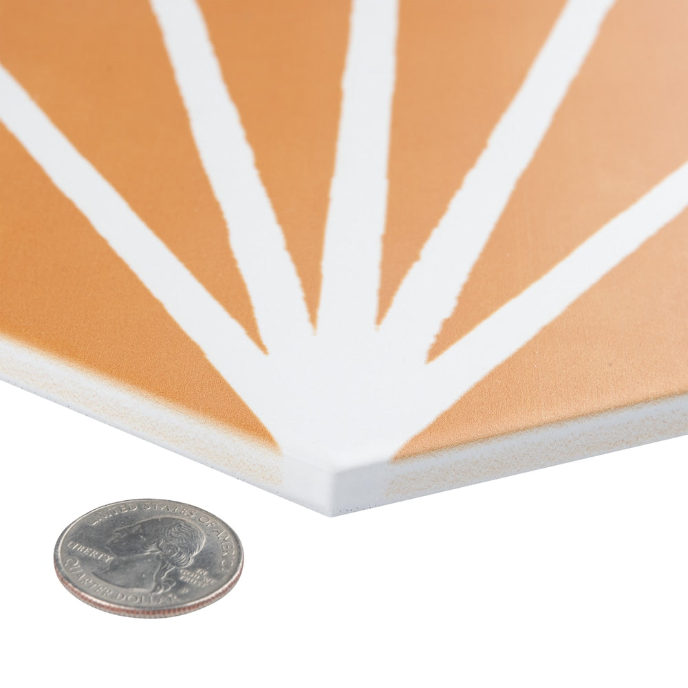 Carreaux de céramique pour sol et mur Horizon Dusk Hex Mostaza de 7 3/4 po x 9 po (8,88 pi2/boîte)