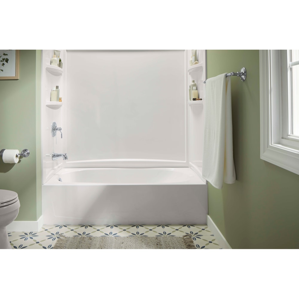 Baignoire Performa 2 60" x 29" Vikrell, drain au-dessus du sol en blanc