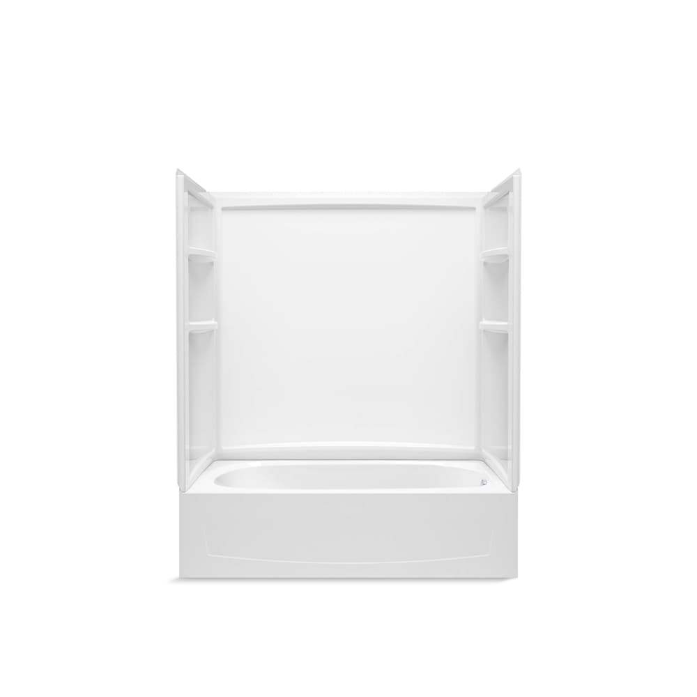 Baignoire Performa 2 60" x 29" Vikrell, drain au-dessus du sol en blanc