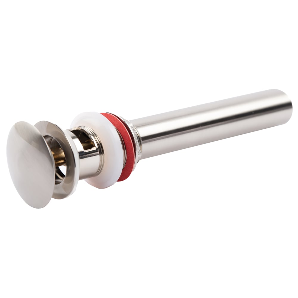 1-1/4" Brushed Nickel Lavatory Drain, Pop-up Stopper W/ Overflow, 20 GA Brass