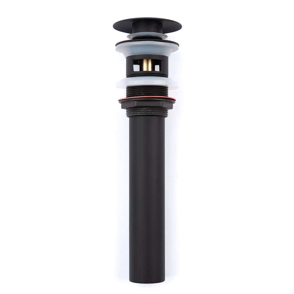 1-1/4" Matte Black Lavatory Drain, Pop-up Stopper W/ Overflow, 20 GA Brass