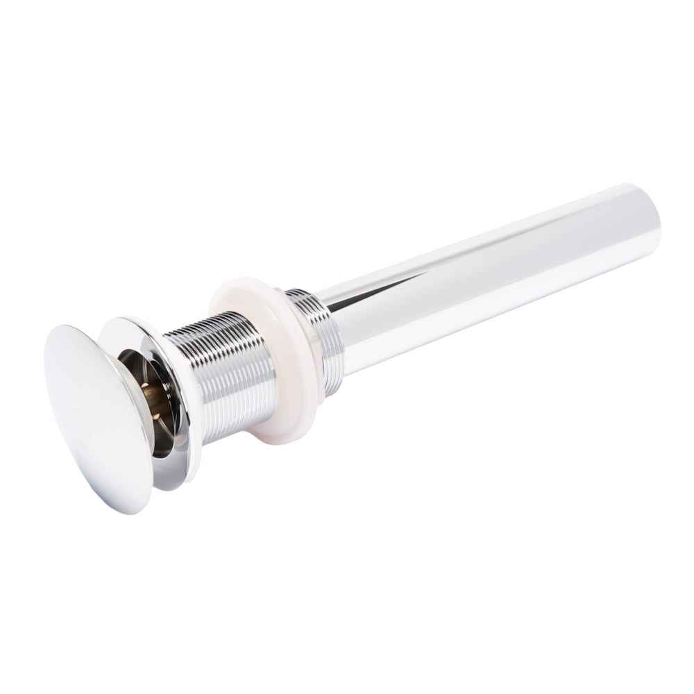 1-1/4" Chrome Lavatory Drain, Presto Stopper Without Overflow, 20 GA Brass
