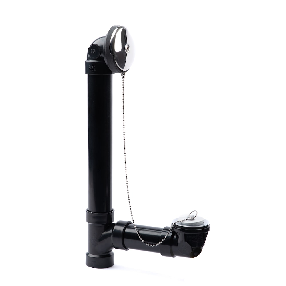 ABS Bath Waste And Overflow Chrome Full Kit, Plug & Chain Stopper, 1-Hole Overflow