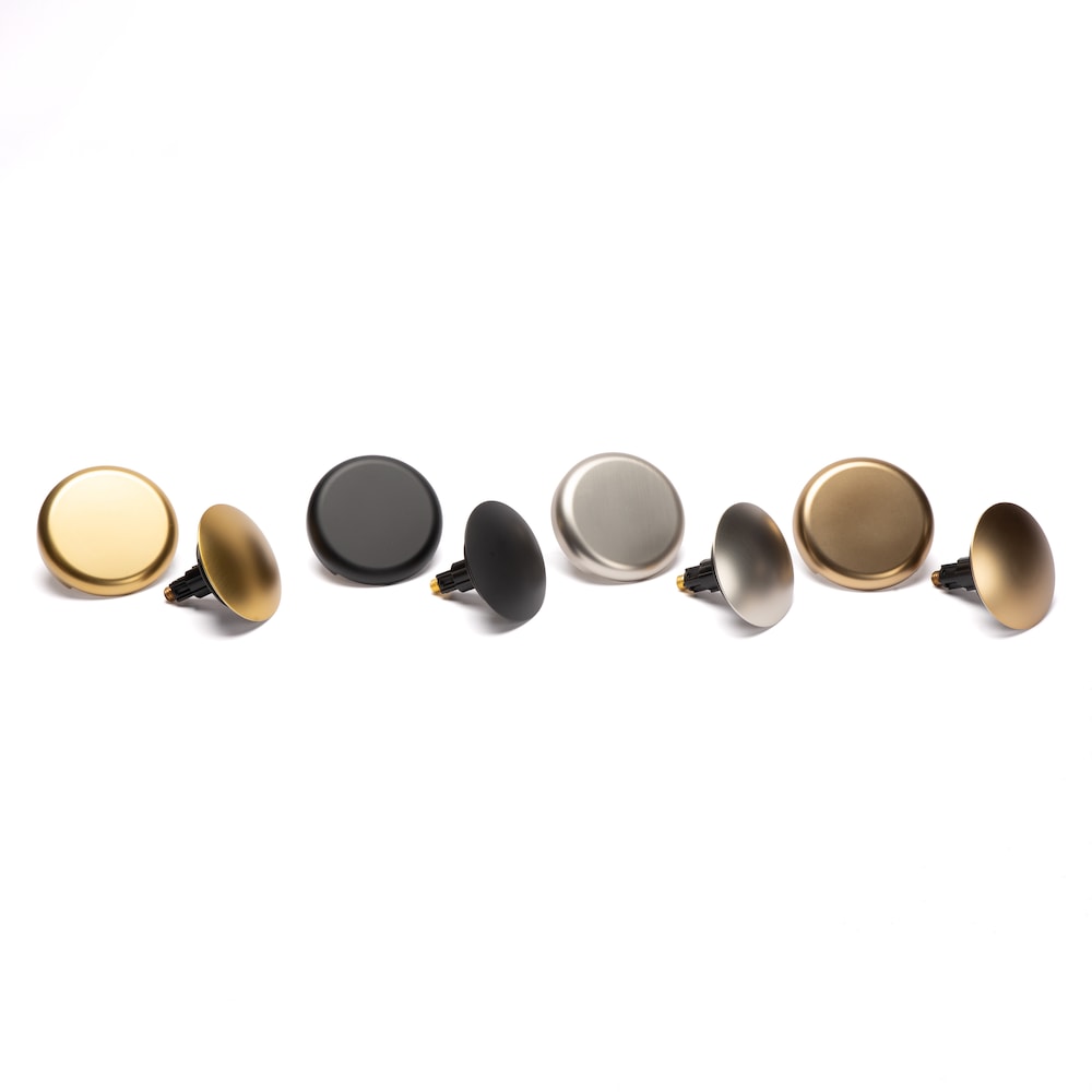 Bath Waste And Overflow Brushed Nickel Trim Kit, Low Profile Dome Stopper, Snap-On Overflow