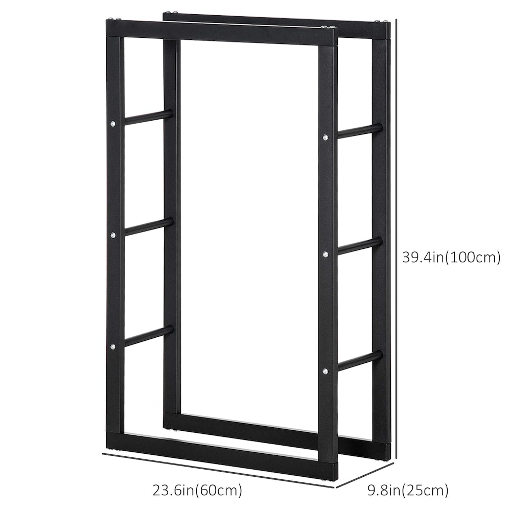 Support à bûches pour bois de chauffage, 23,6 po x 9,8 po x 39,4 po