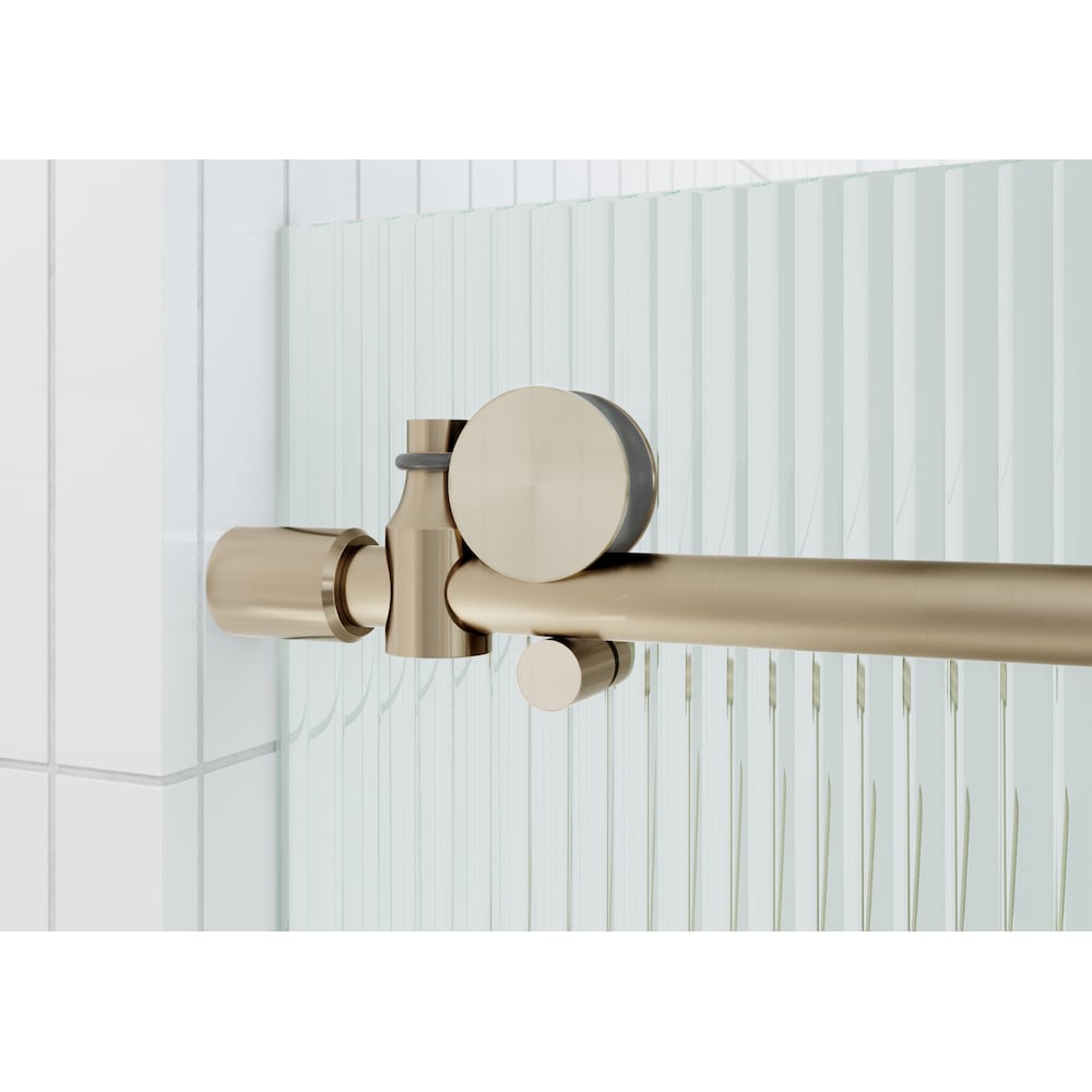 Porte de baignoire coulissante de 56 po à 60 po de largeur x 60 po de hauteur en bronze brossé avec verre cannelé - Côté droit