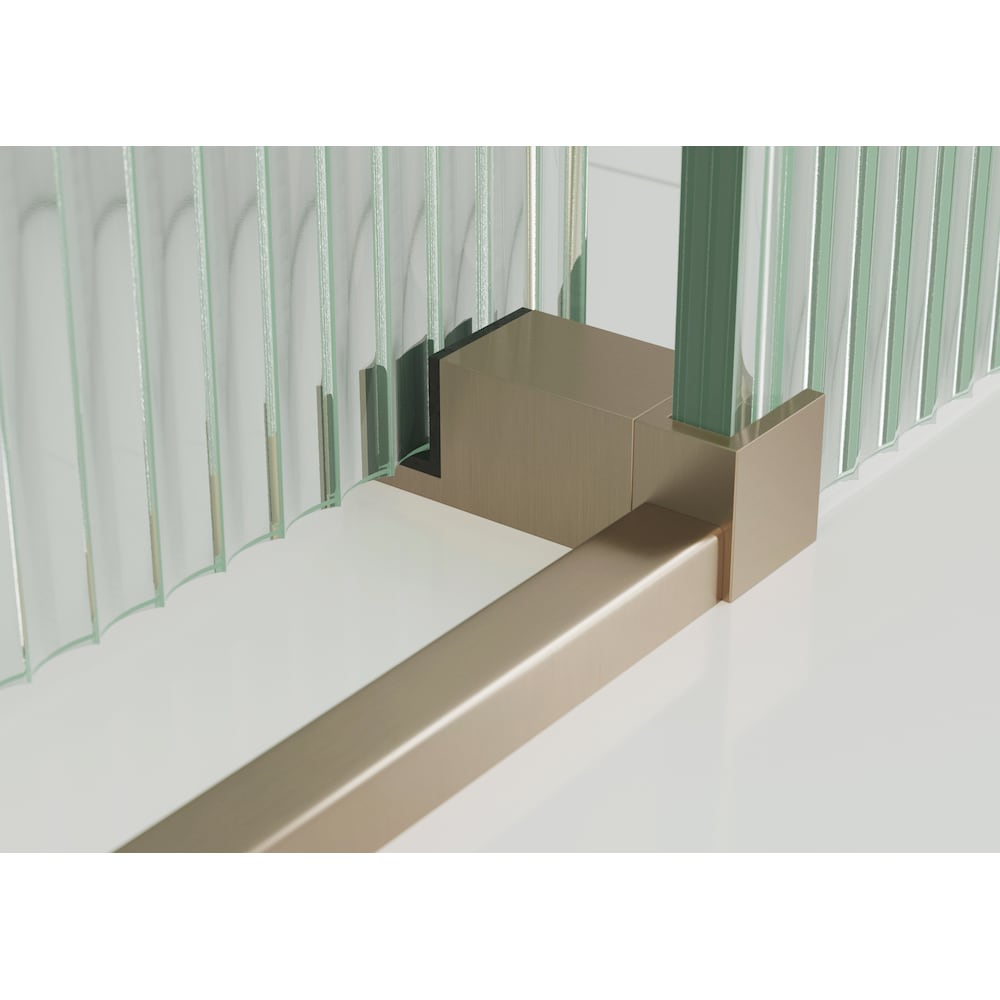 Porte de baignoire coulissante de 56 po à 60 po de largeur x 60 po de hauteur en bronze brossé avec verre cannelé - Côté droit