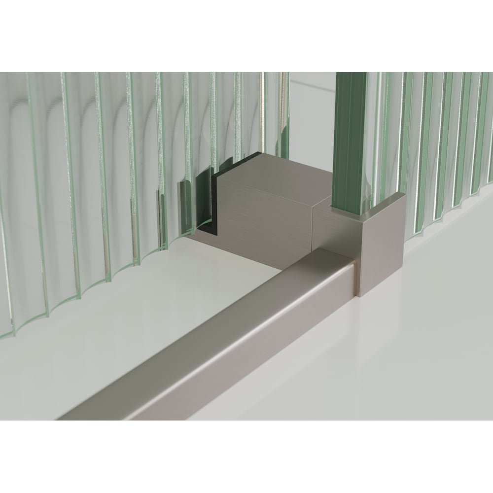 Porte de baignoire coulissante de 56 po à 60 po de largeur x 60 po de hauteur en nickel brossé avec verre cannelé - Côté droit